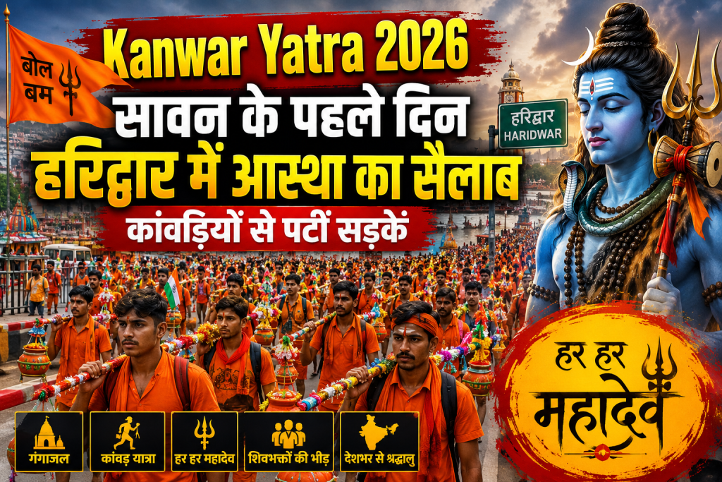 Kanwar Yatra 2026: सावन में हरिद्वार बना शिवमय, उमड़ी भव्य कांवड़ियों की भीड़ Kanwar Yatra
