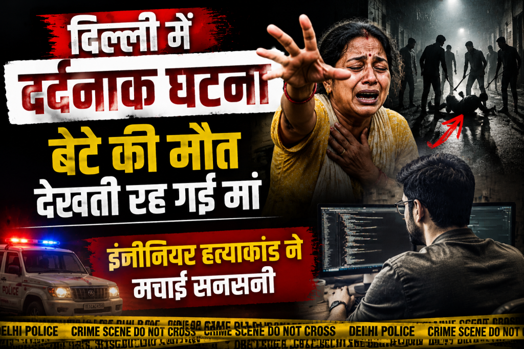 दिल्ली में दर्दनाक घटना, बेटे की मौत देखती रह गई मां; इंजीनियर हत्याकांड ने मचाई सनसनी
