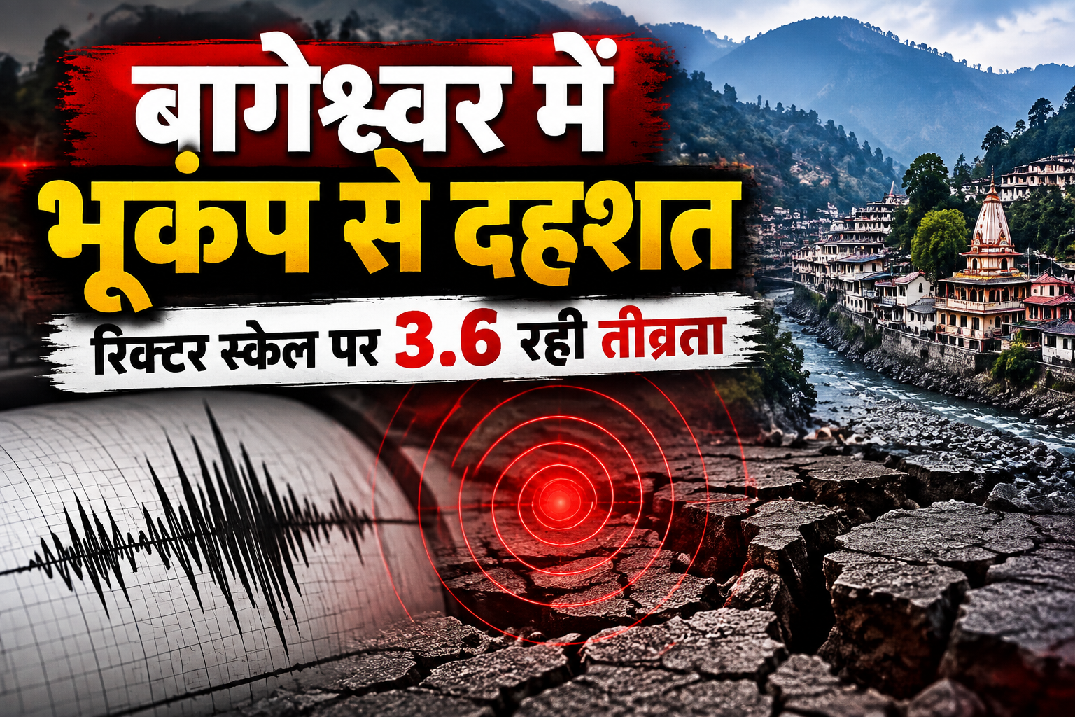 बागेश्वर में भूकंप से दहशत, रिक्टर स्केल पर 3.6 रही तीव्रता