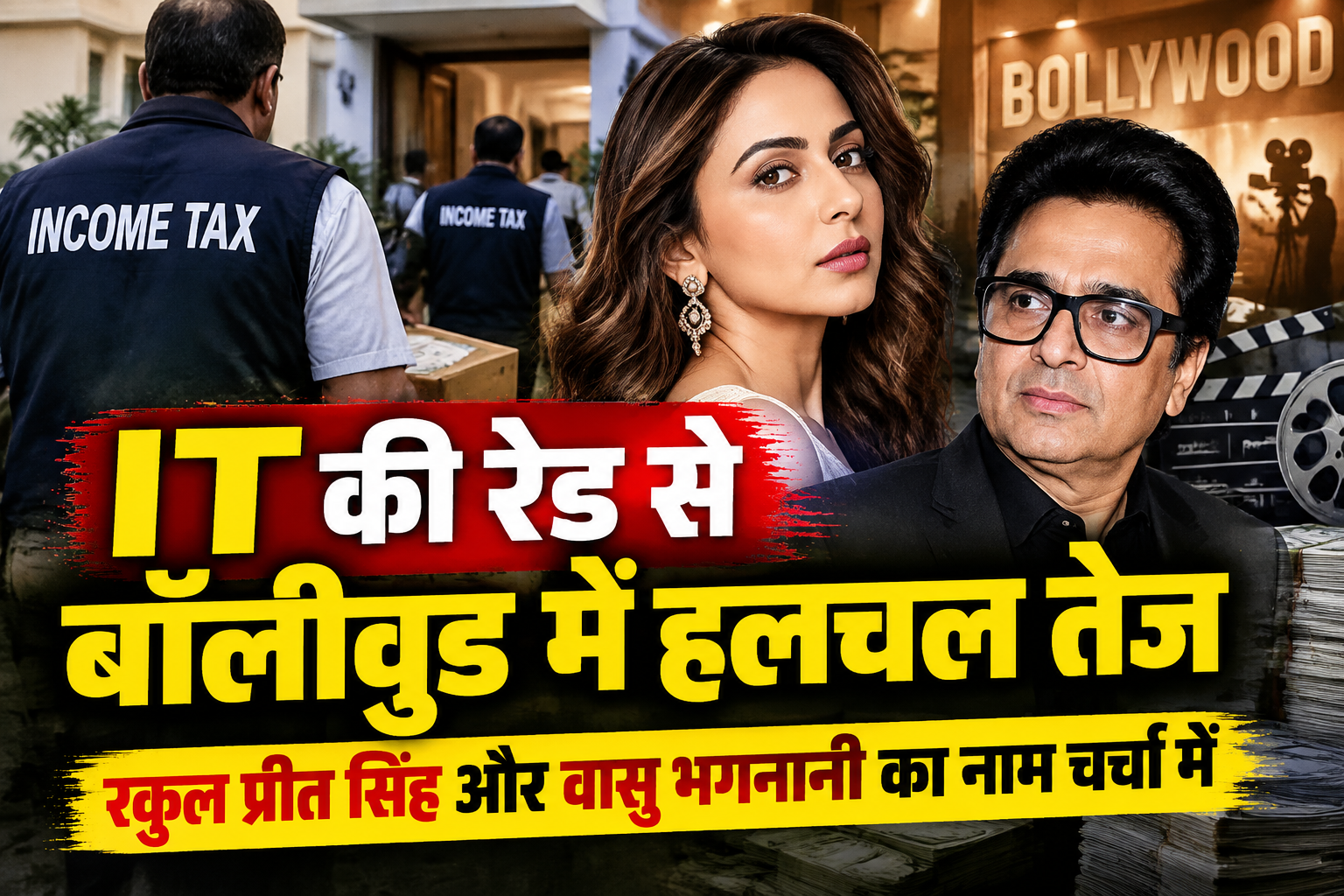 IT की रेड से बॉलीवुड में हलचल तेज, रकुल प्रीत सिंह और वासु भगनानी का नाम चर्चा में