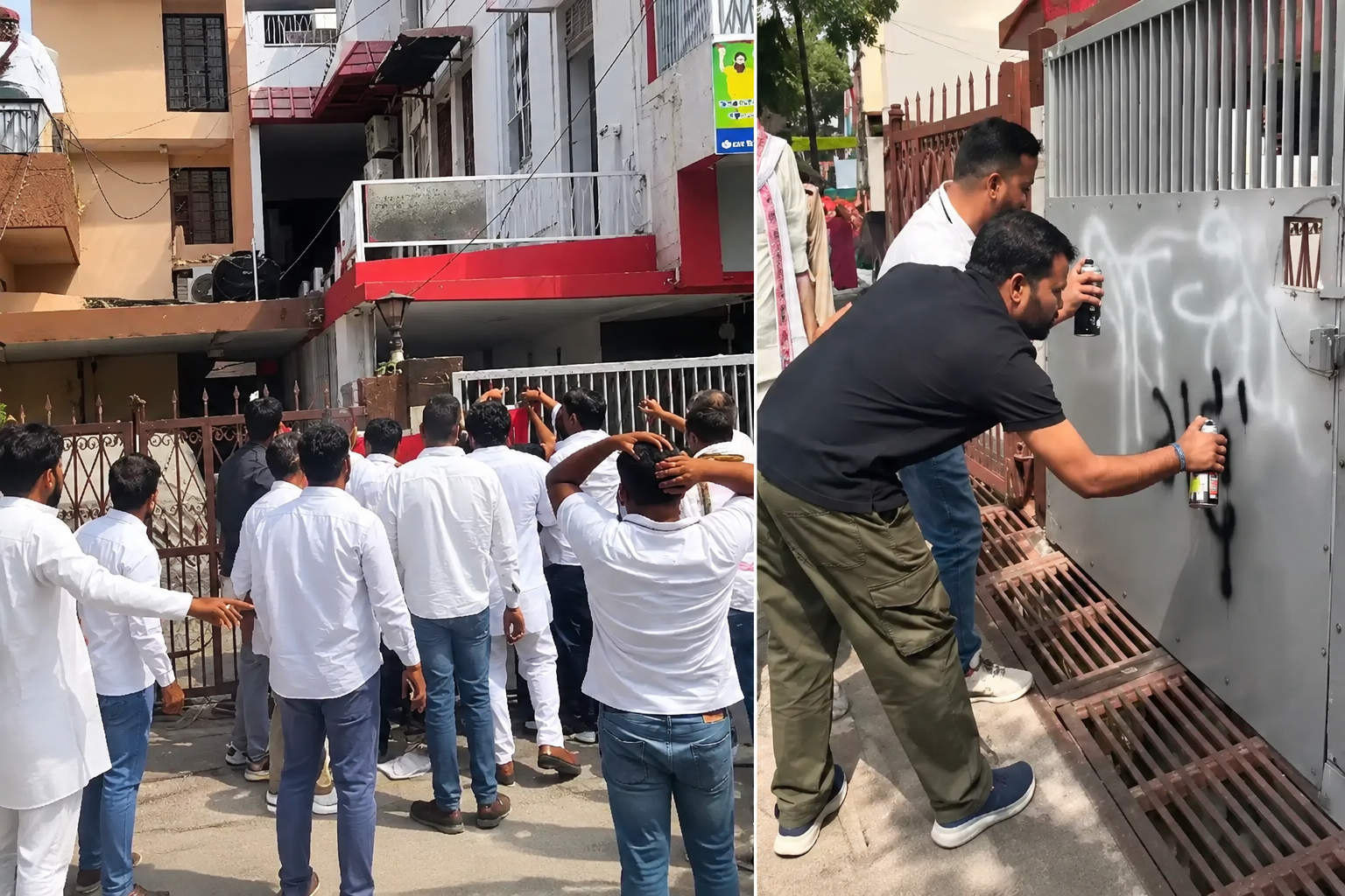 CEC ज्ञानेश कुमार के आवास पर कांग्रेसियों का प्रदर्शन, दीवारों पर आपत्तिजनक नारे लिखने का आरोप