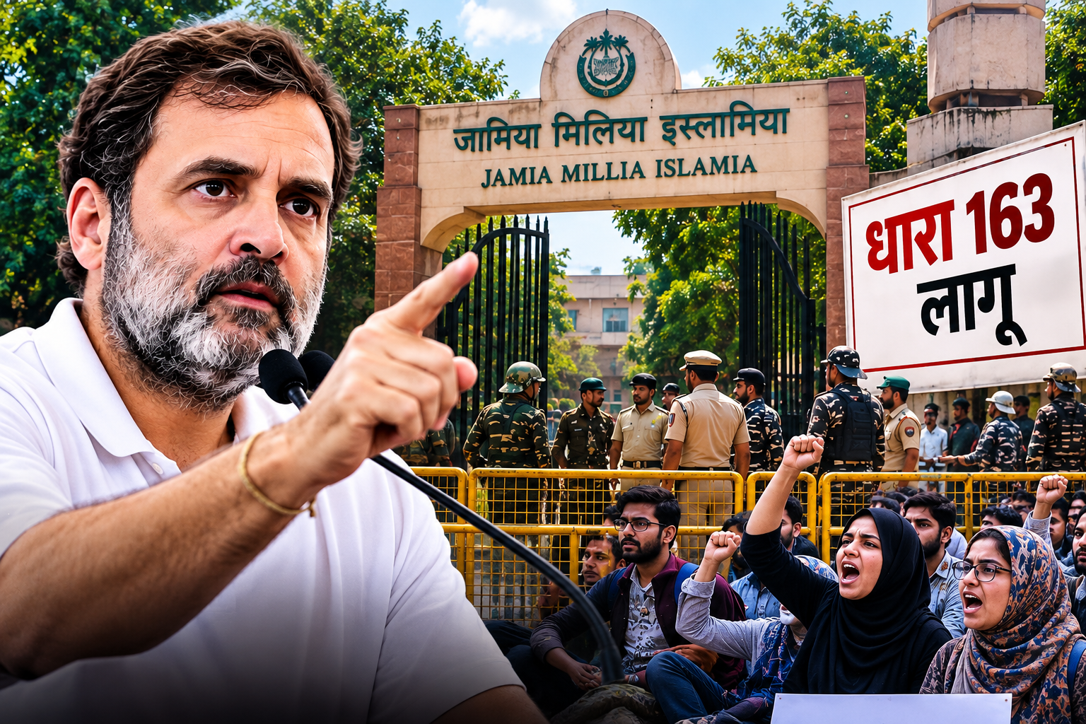 Rahul Gandhi के जामिया दौरे से बढ़ा सियासी तनाव, कैंपस में धारा 163 लागू