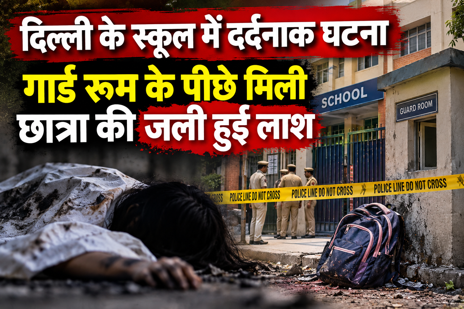 दिल्ली के स्कूल में दर्दनाक घटना, गार्ड रूम के पीछे मिली छात्रा की जली हुई लाश